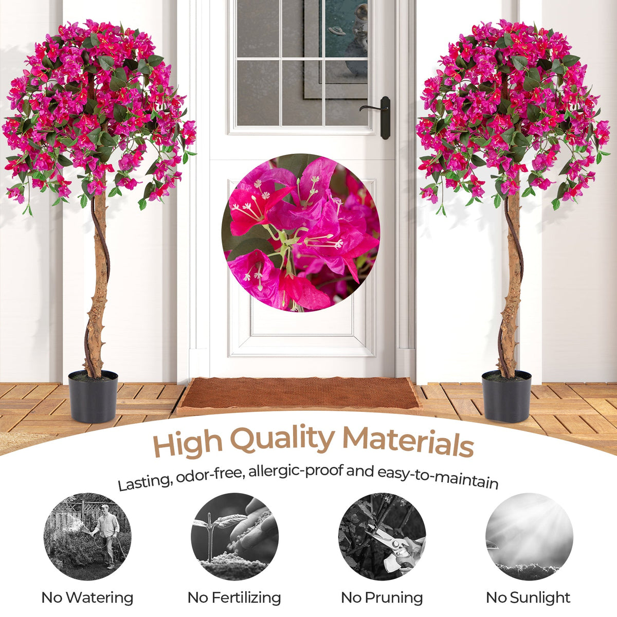 Faux Azalea Trees, 4.5 FT - Set of 2