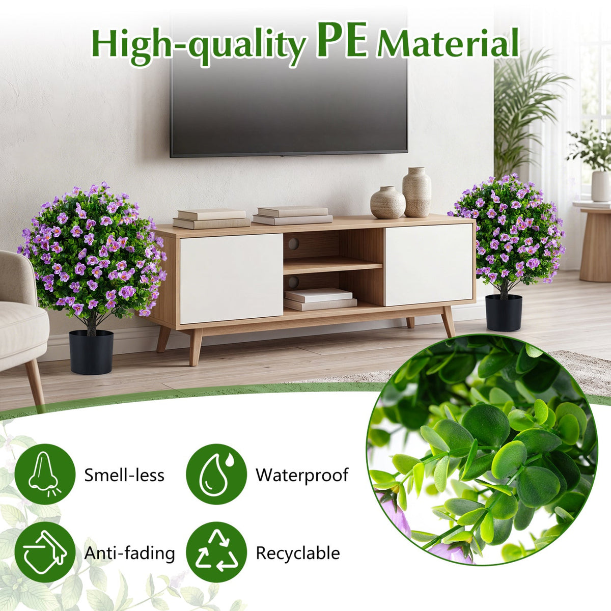 Faux Eucalyptus Topiary Trees – Set of 2
