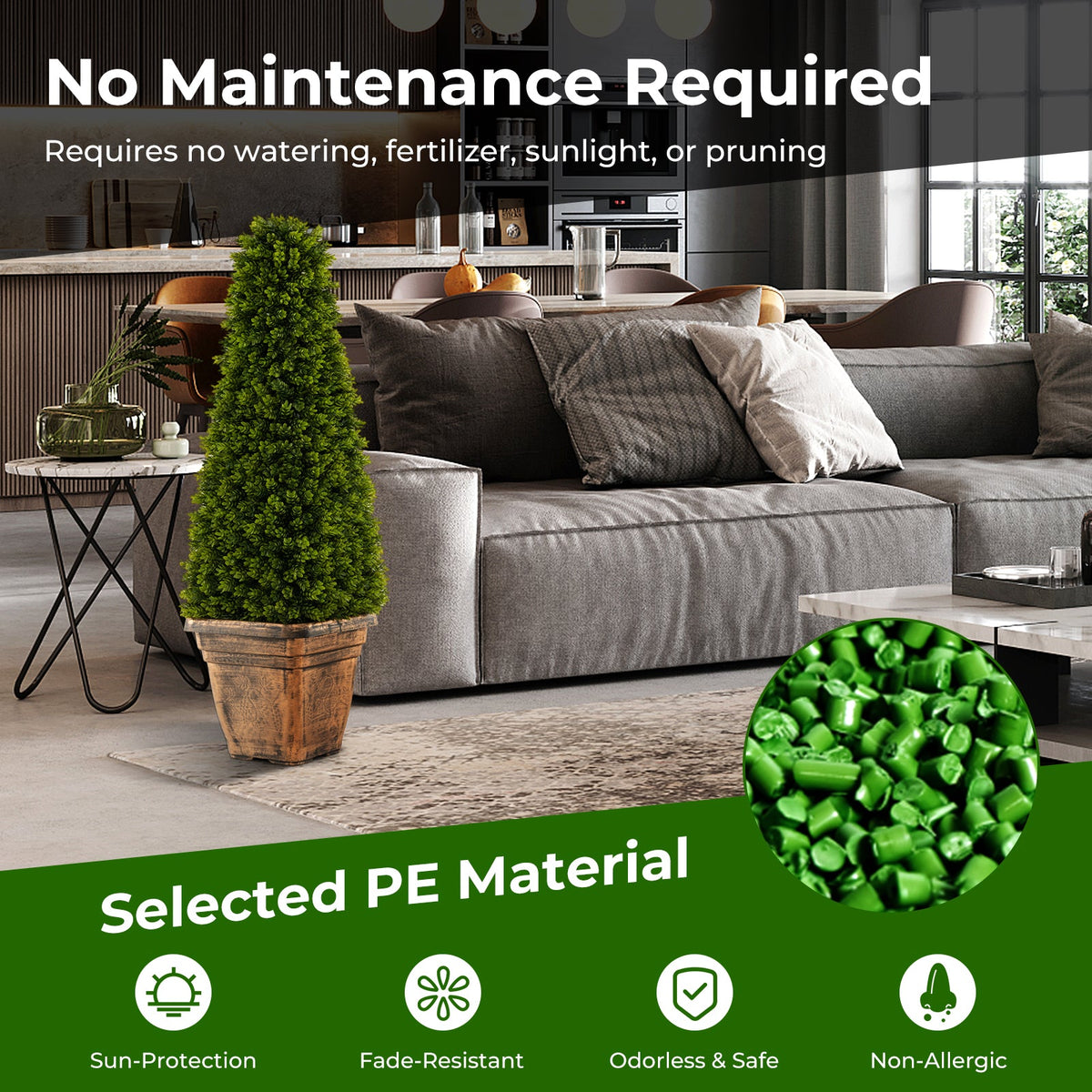 Faux Boxwood Topiary Tree, 3 FT