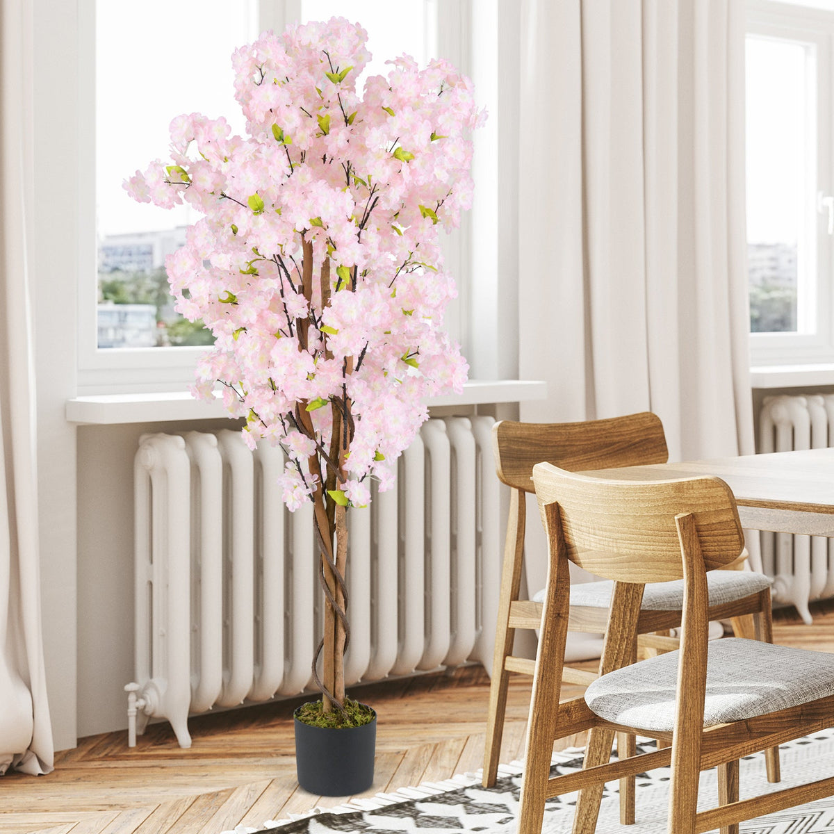 Faux Cherry Blossom Tree, 5 FT – Pink Blooms