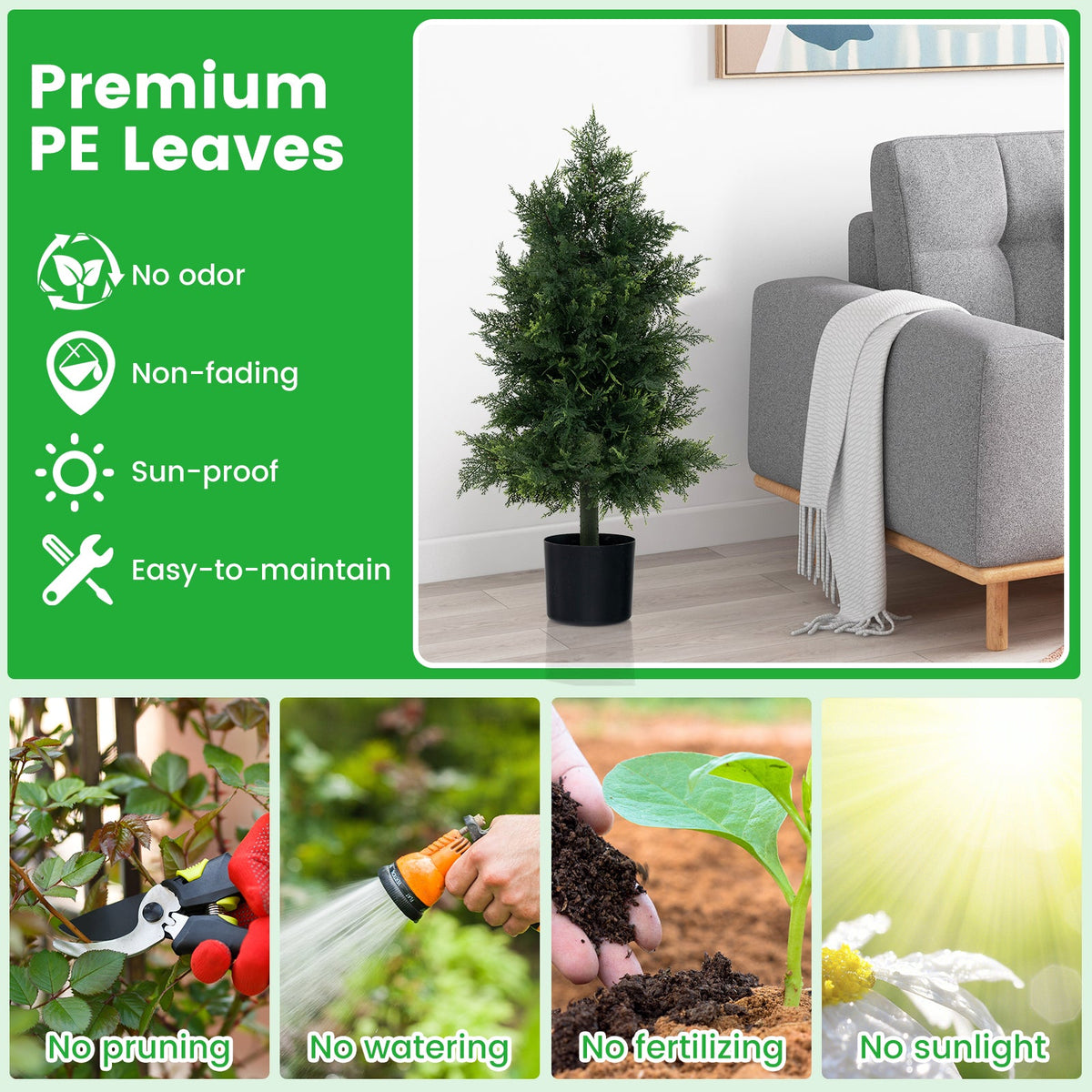Faux Cedar Topiary Tree – Nursery Pot