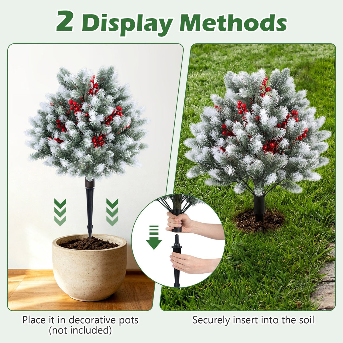 Faux Cedar Topiary Trees – Set of 2