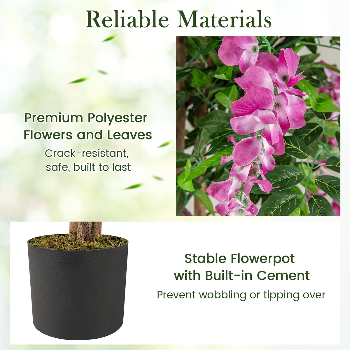 Faux Wisteria Plant, 5.5 FT – Nursery Pot