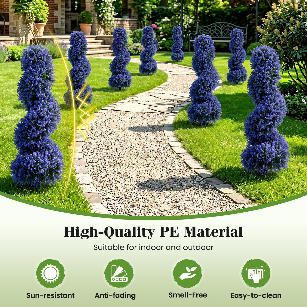 Faux Spiral Topiary Trees, 36" – Set of 2