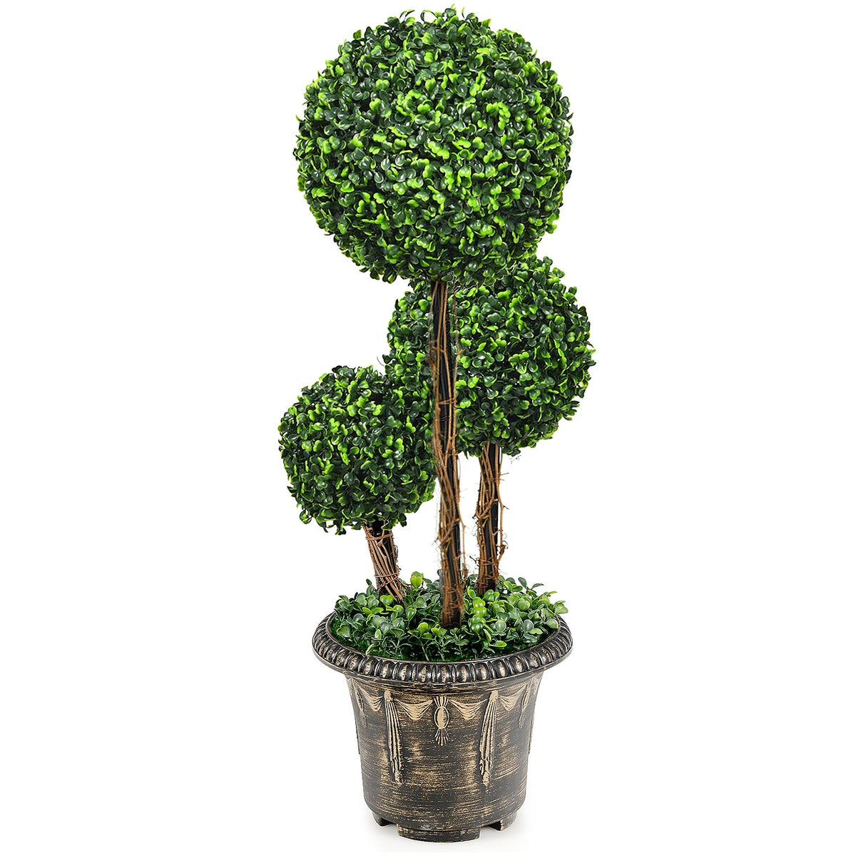 Faux Triple-Ball Topiary Tree, 30"