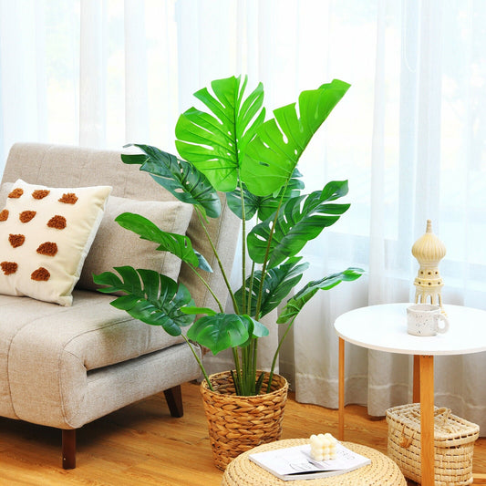 Faux Monstera Tree, 4 FT – Assorted Leaf Sizes