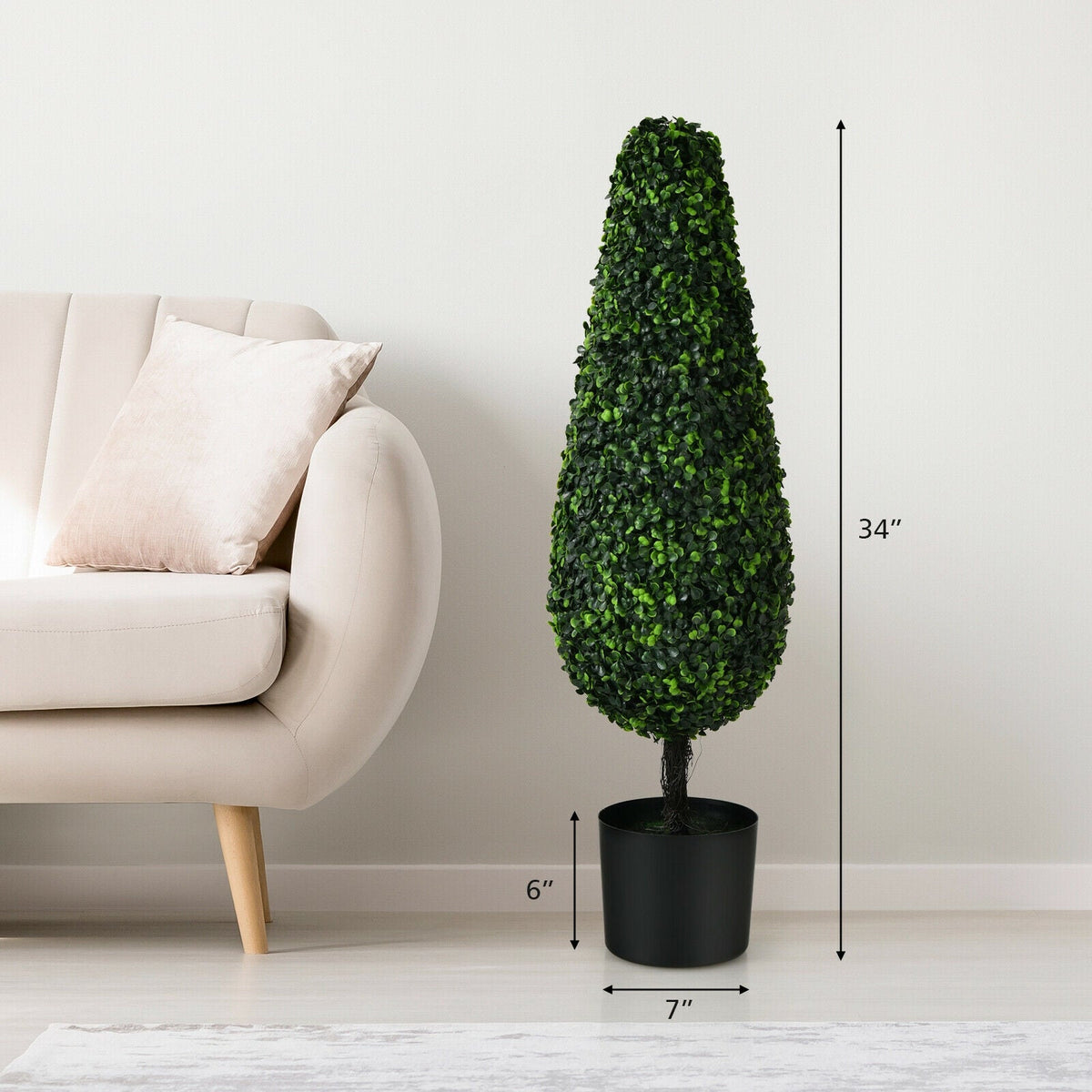Faux Tower Topiary Trees, 3 FT – Set of 2