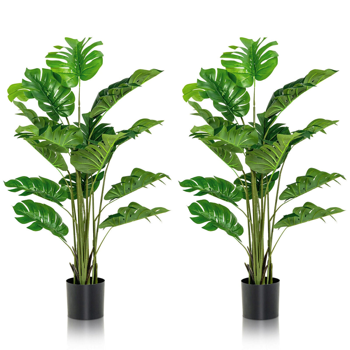 Faux Monstera Trees, 5 FT – Set of 2