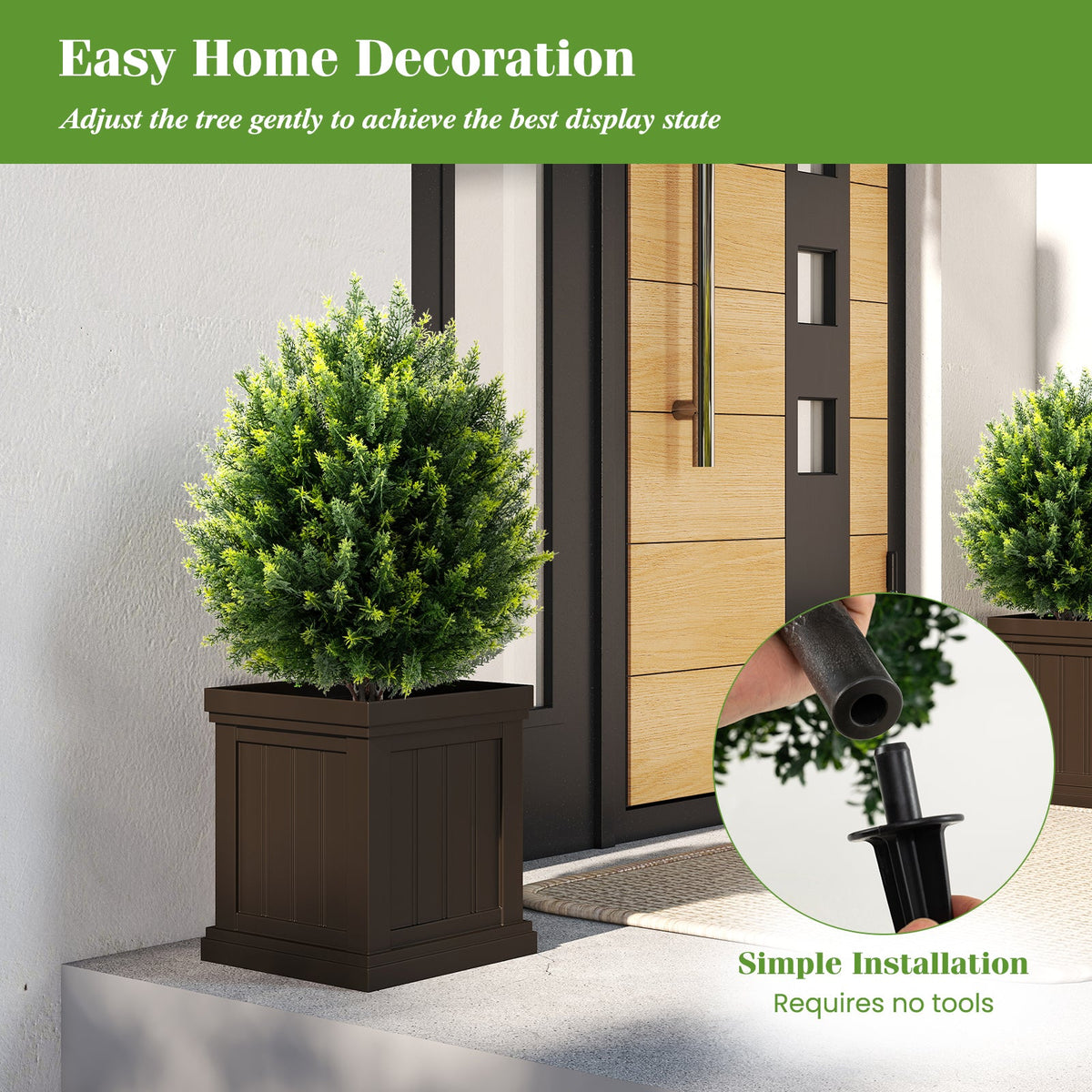 Faux Cypress Topiary Ball Tree, 24"