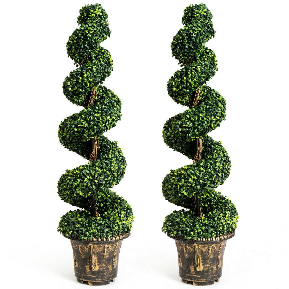 Faux Boxwood Spiral Trees, 4 FT – Set of 2