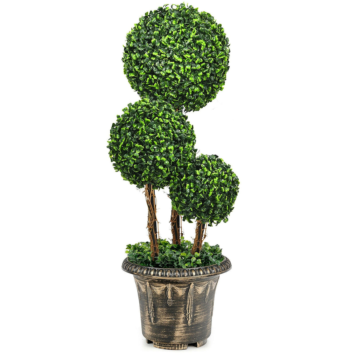 Faux Triple-Ball Topiary Tree, 30"