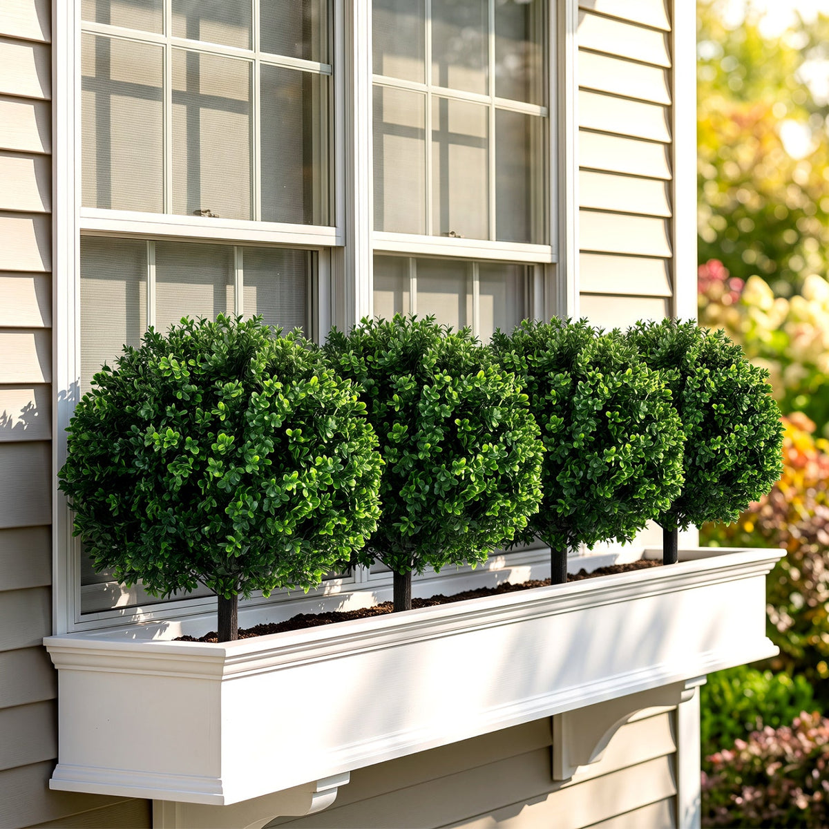 Faux Boxwood Topiary Trees, 27" – Set of 2