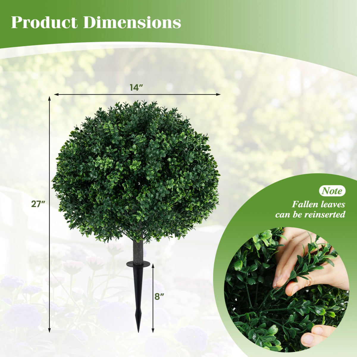 Faux Boxwood Topiary Trees, 27" – Set of 2