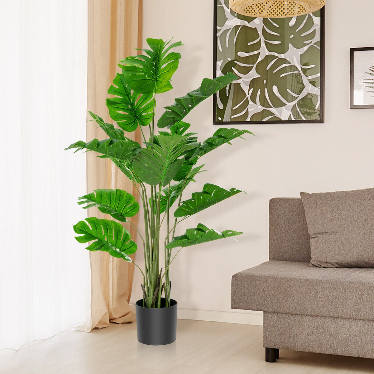 Faux Monstera Trees, 5 FT – Set of 2