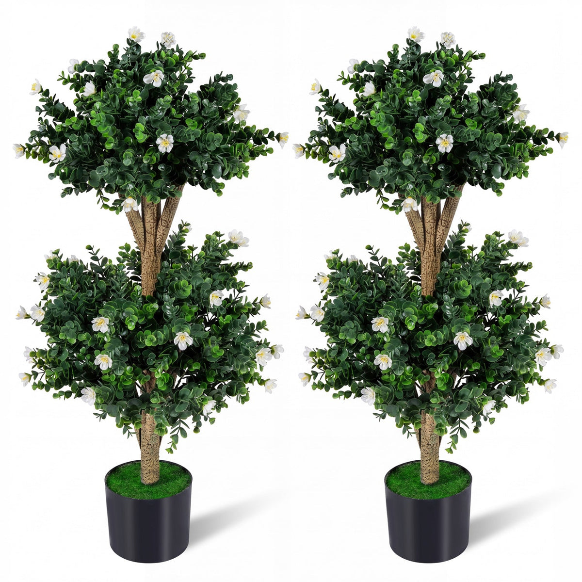 Faux Boxwood Topiary Trees, 36" – Set of 2