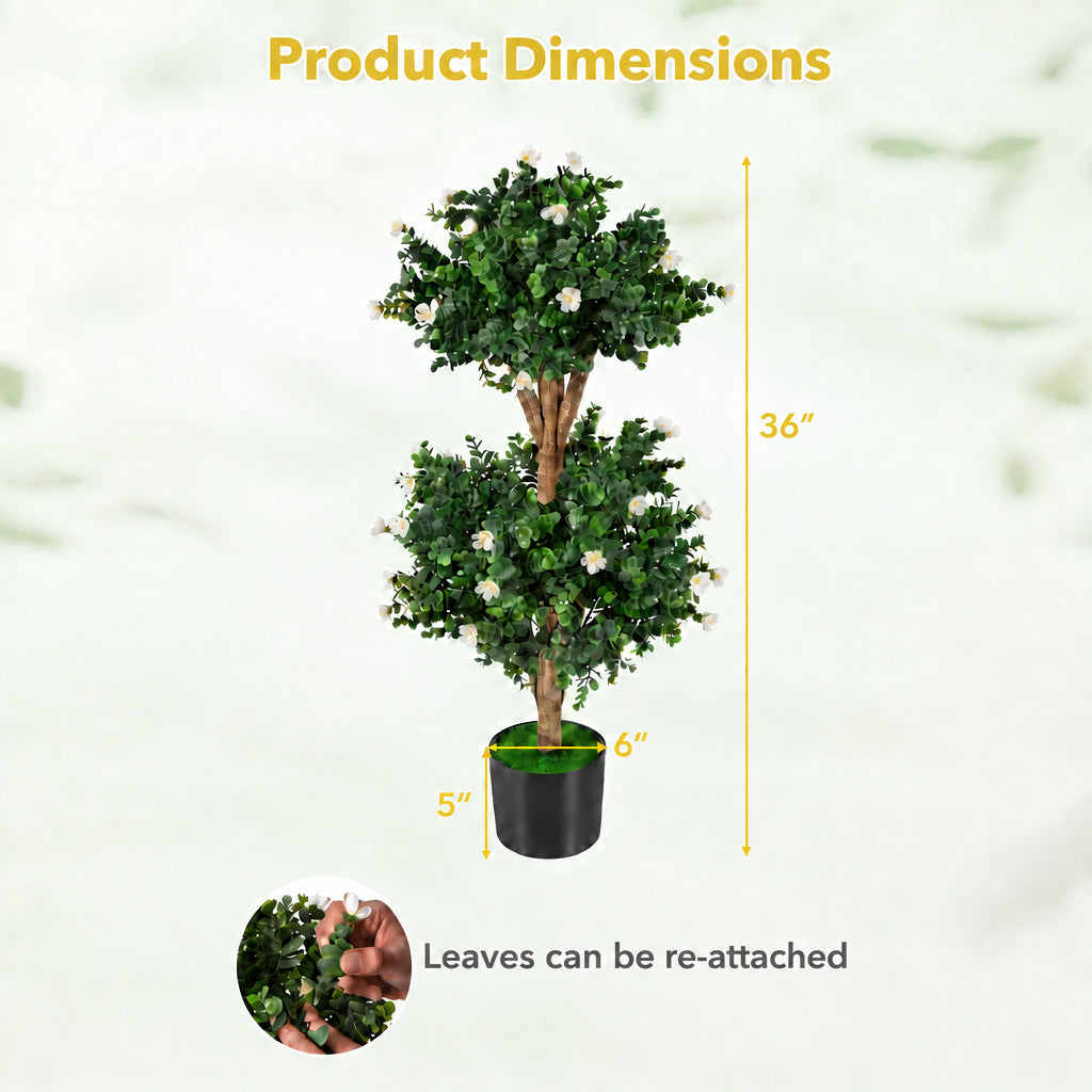 Faux Boxwood Topiary Trees, 36" – Set of 2