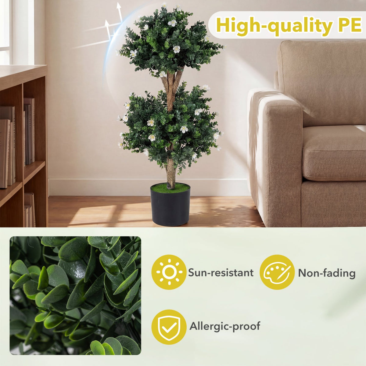Faux Boxwood Topiary Trees, 36" – Set of 2