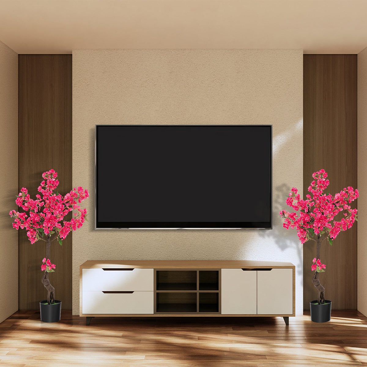 Faux Plum Blossom Trees, 41" – Set of 2