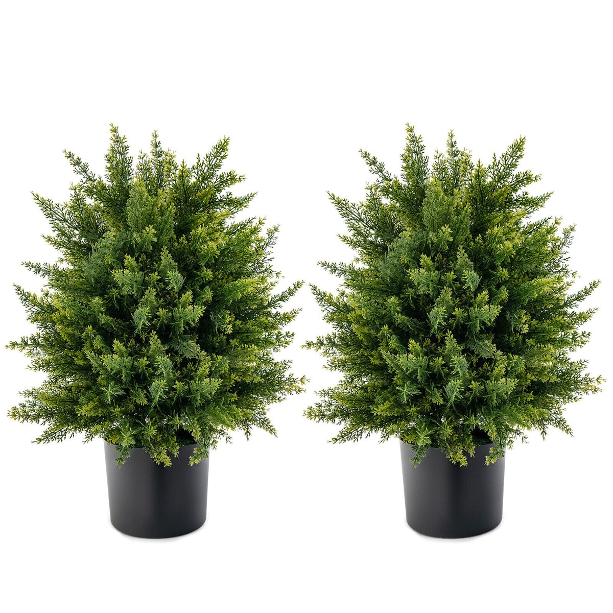 Faux Cedar Topiary Ball Trees, 22" – Set of 2