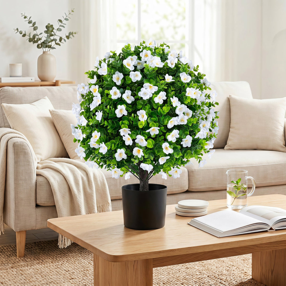 Faux Eucalyptus Topiary Trees – Set of 2