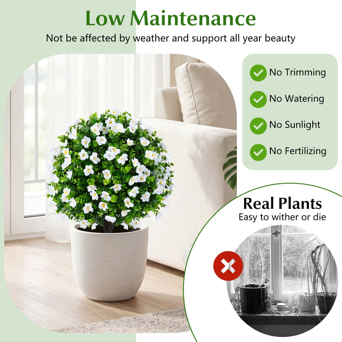 Faux Eucalyptus Topiary Trees – Set of 2