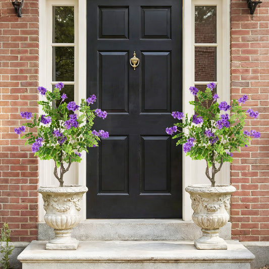 Faux Locust Flower Trees, 39" – Set of 2