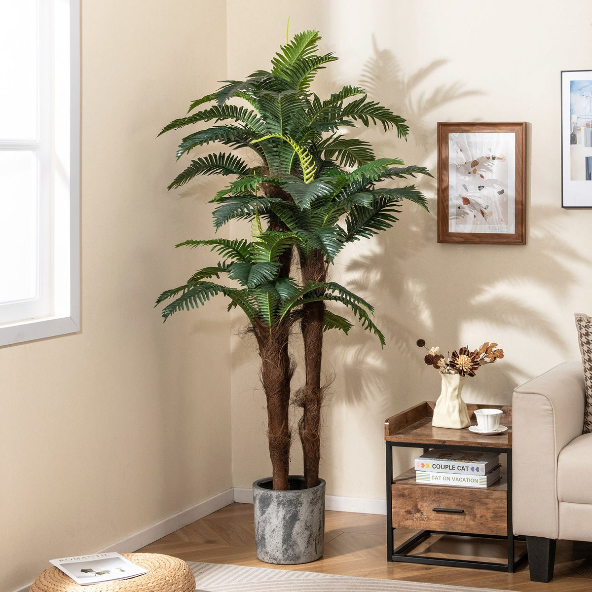 Faux Palm Trees, 6.3 FT – Set of 2