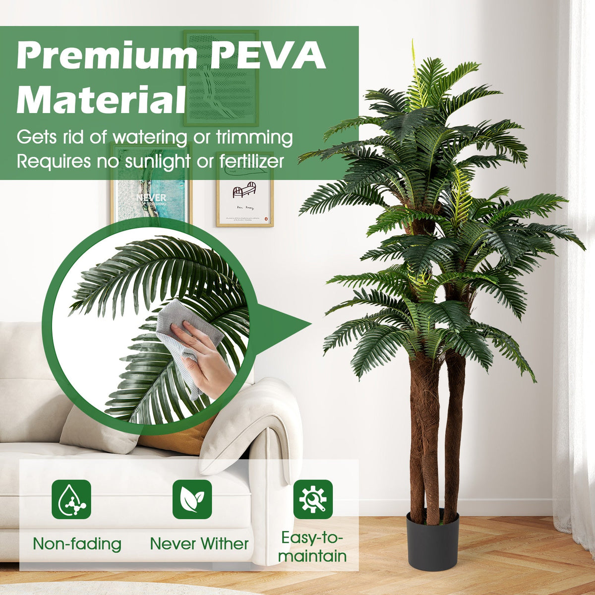 Faux Palm Trees, 6.3 FT – Set of 2