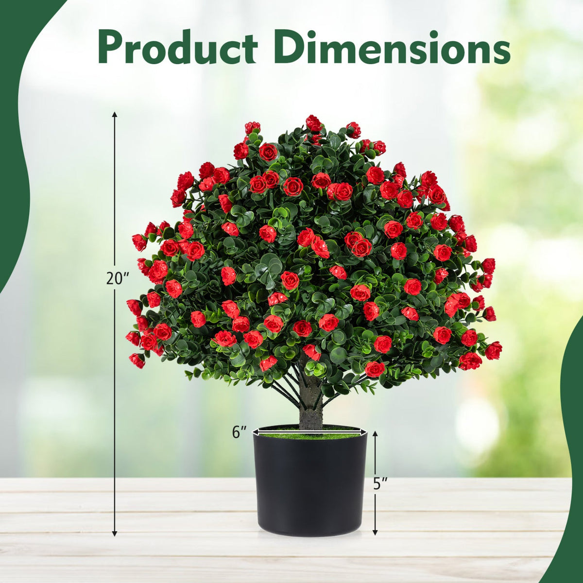 Faux Rose Topiary Ball Trees – Set of 2