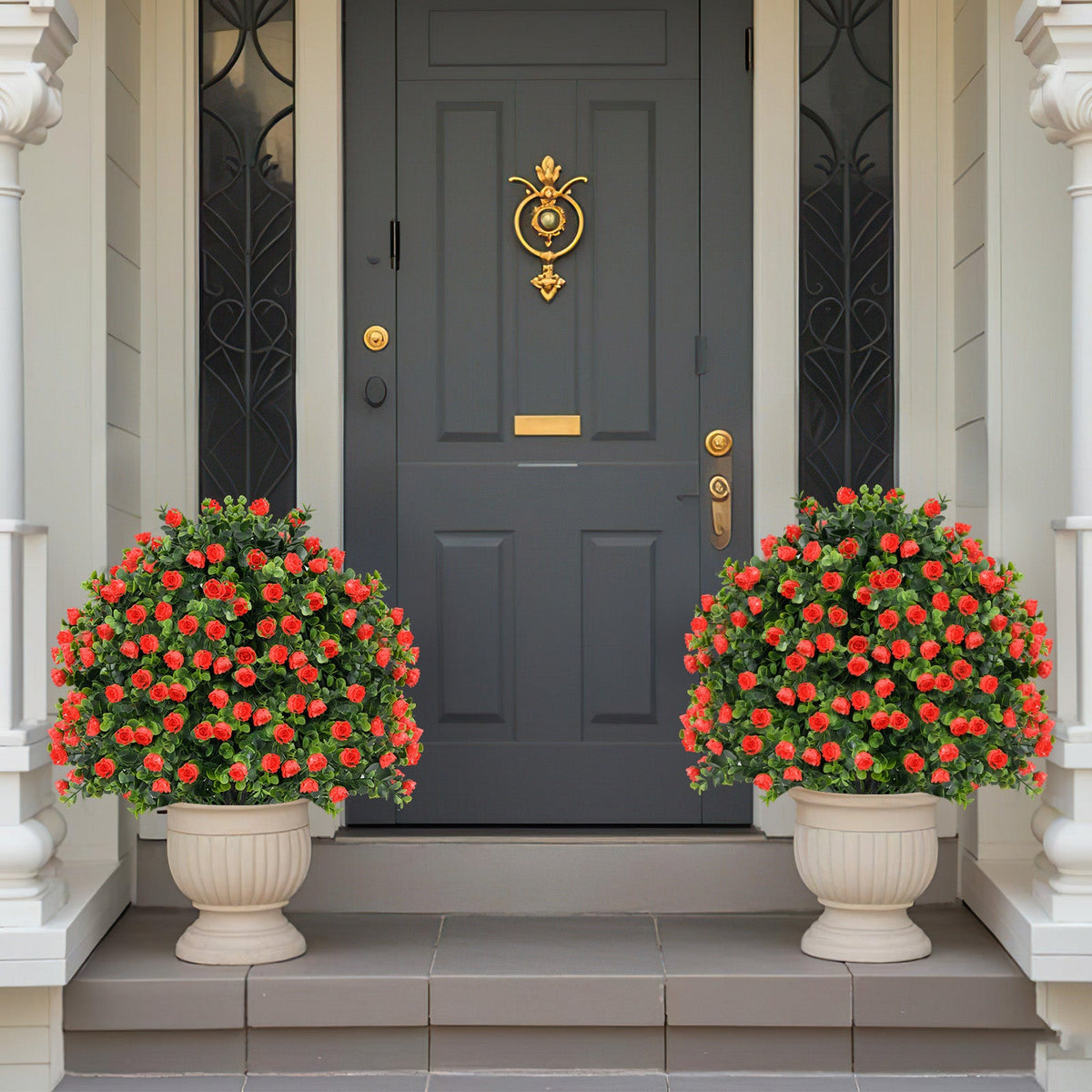 Faux Rose Topiary Trees – Set of 2