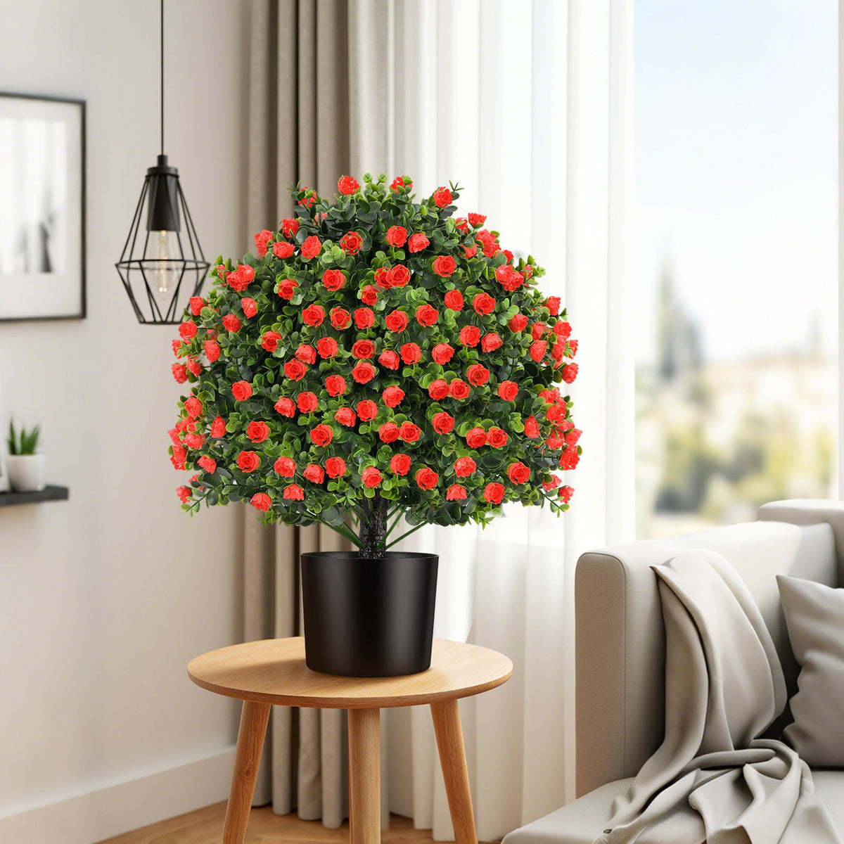 Faux Rose Topiary Trees – Set of 2