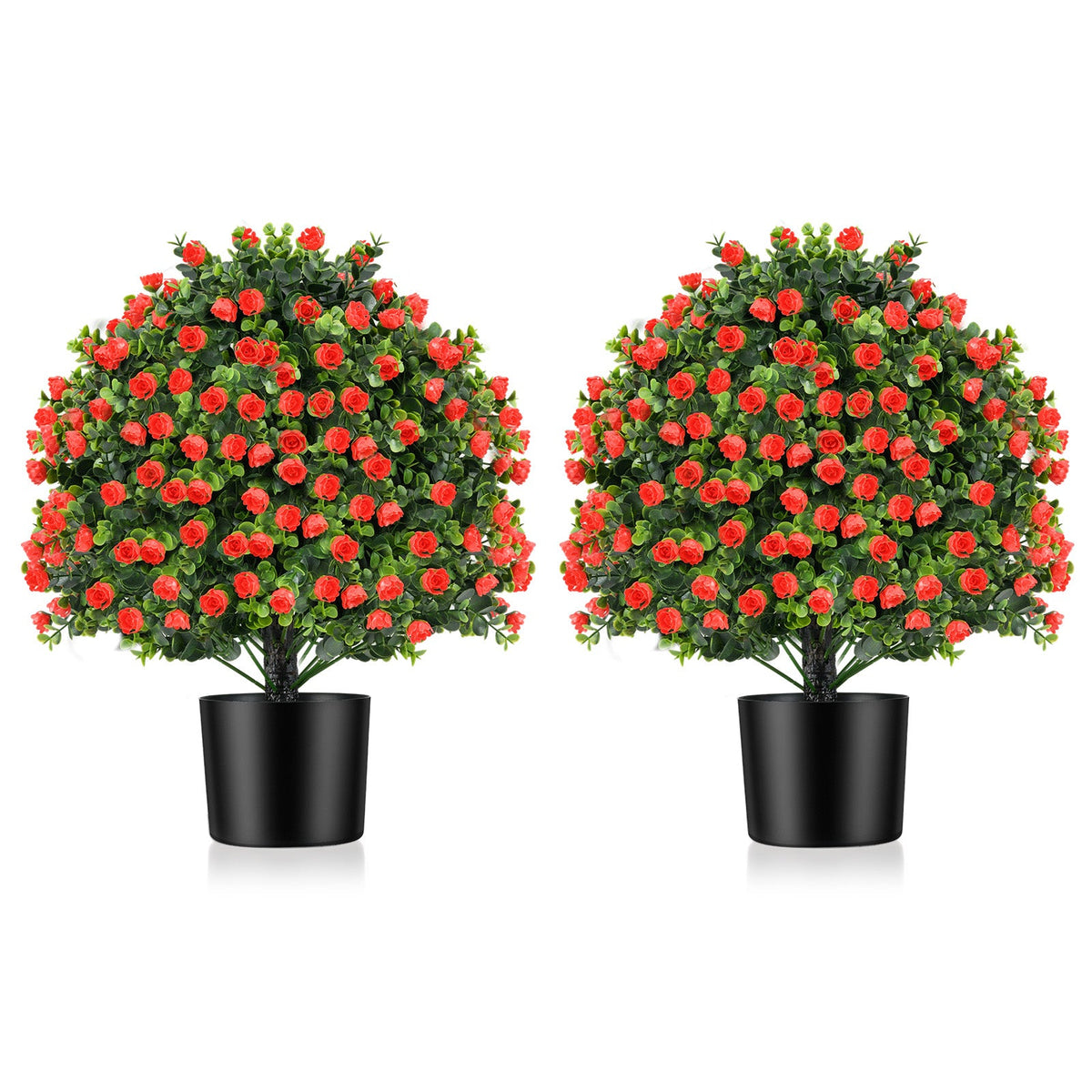 Faux Rose Topiary Trees – Set of 2