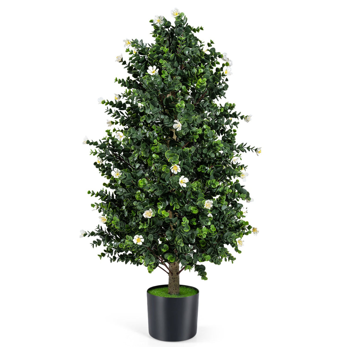 Faux Floral Cone Topiary Trees – Set of 2