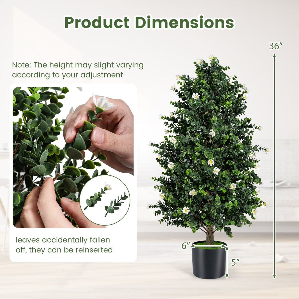 Faux Floral Cone Topiary Trees – Set of 2