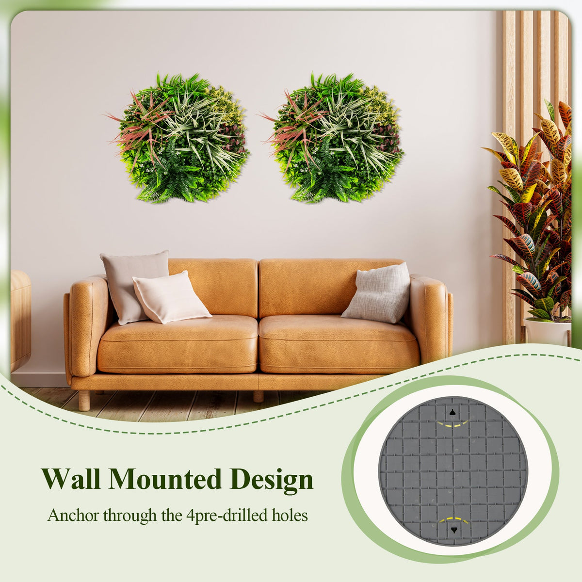 Faux Foliage Wall Art – Set of 2
