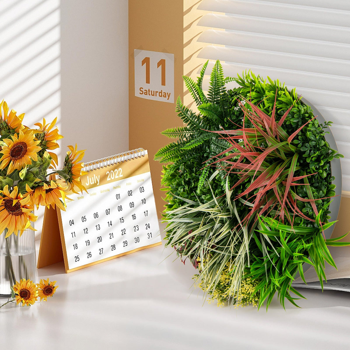 Faux Foliage Wall Art – Set of 2