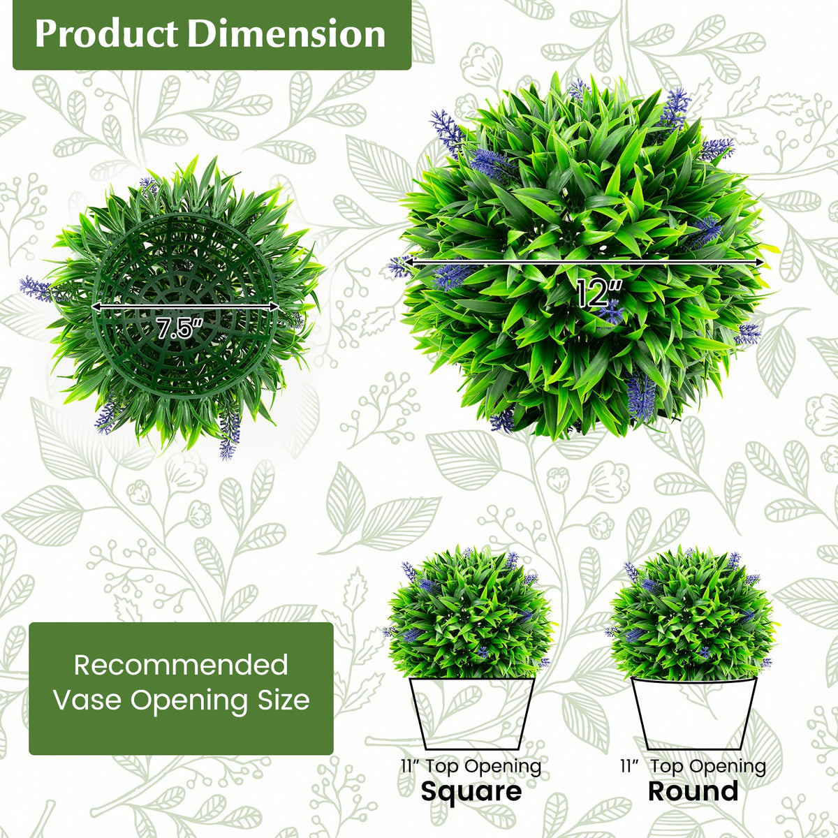 Faux Lavender Topiary Balls, 12" – Set of 2