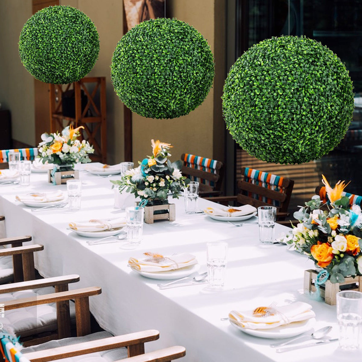 Faux Boxwood Topiary Balls, 15.7" – Set of 2