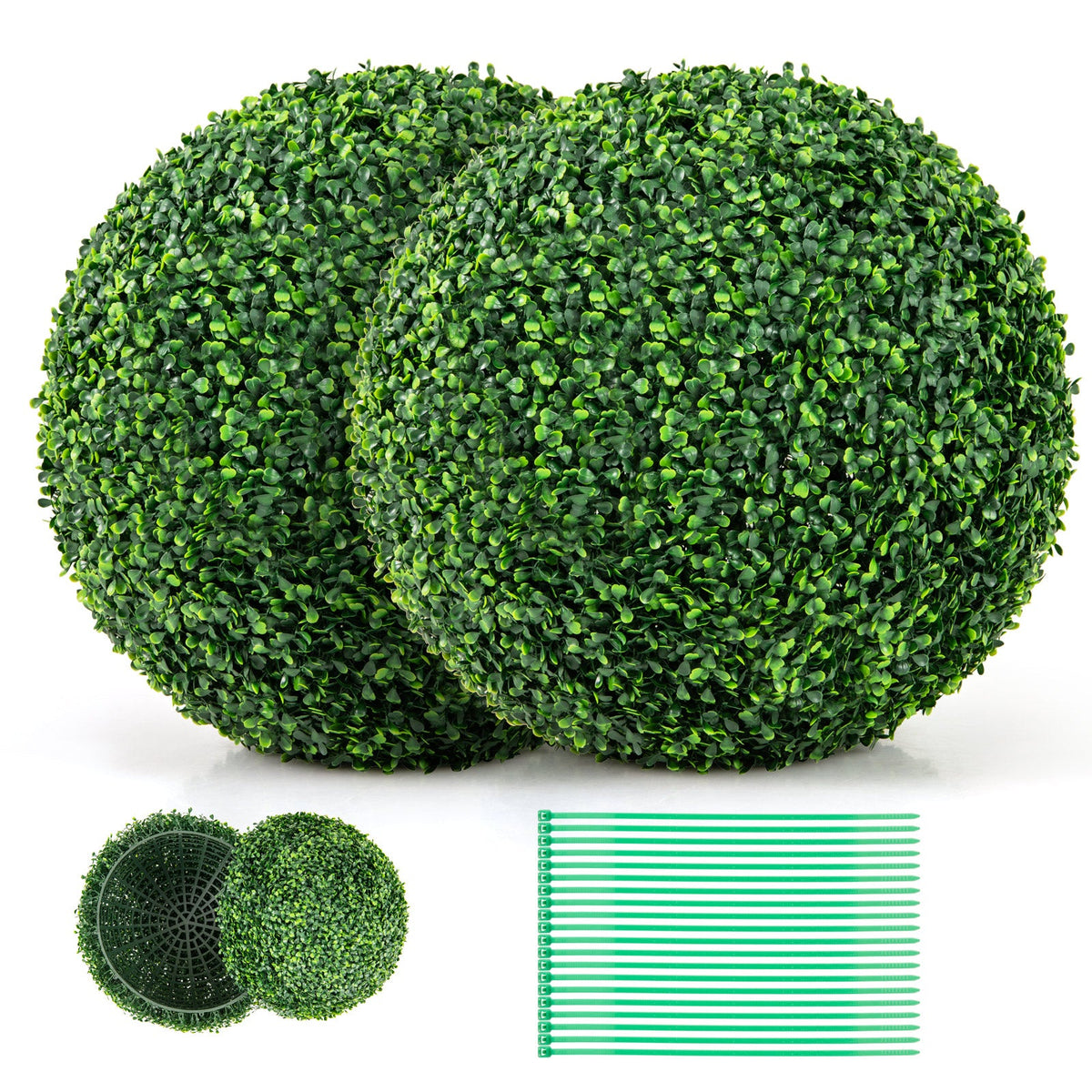 Faux Boxwood Topiary Balls, 15.7" – Set of 2