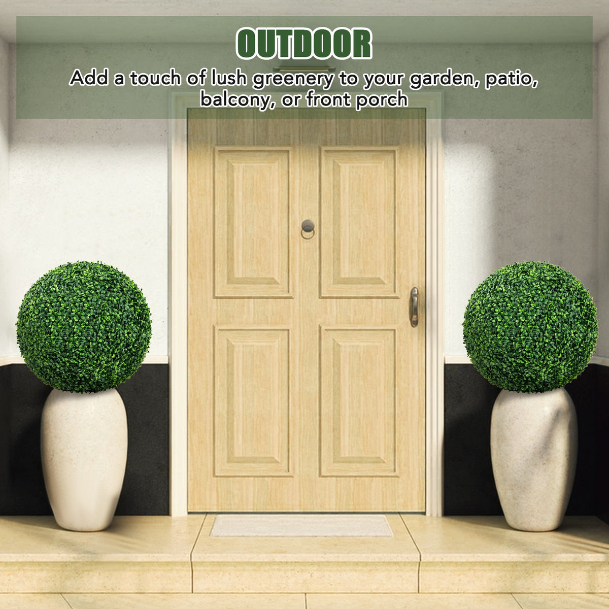 Faux Boxwood Topiary Balls, 15.7" – Set of 2