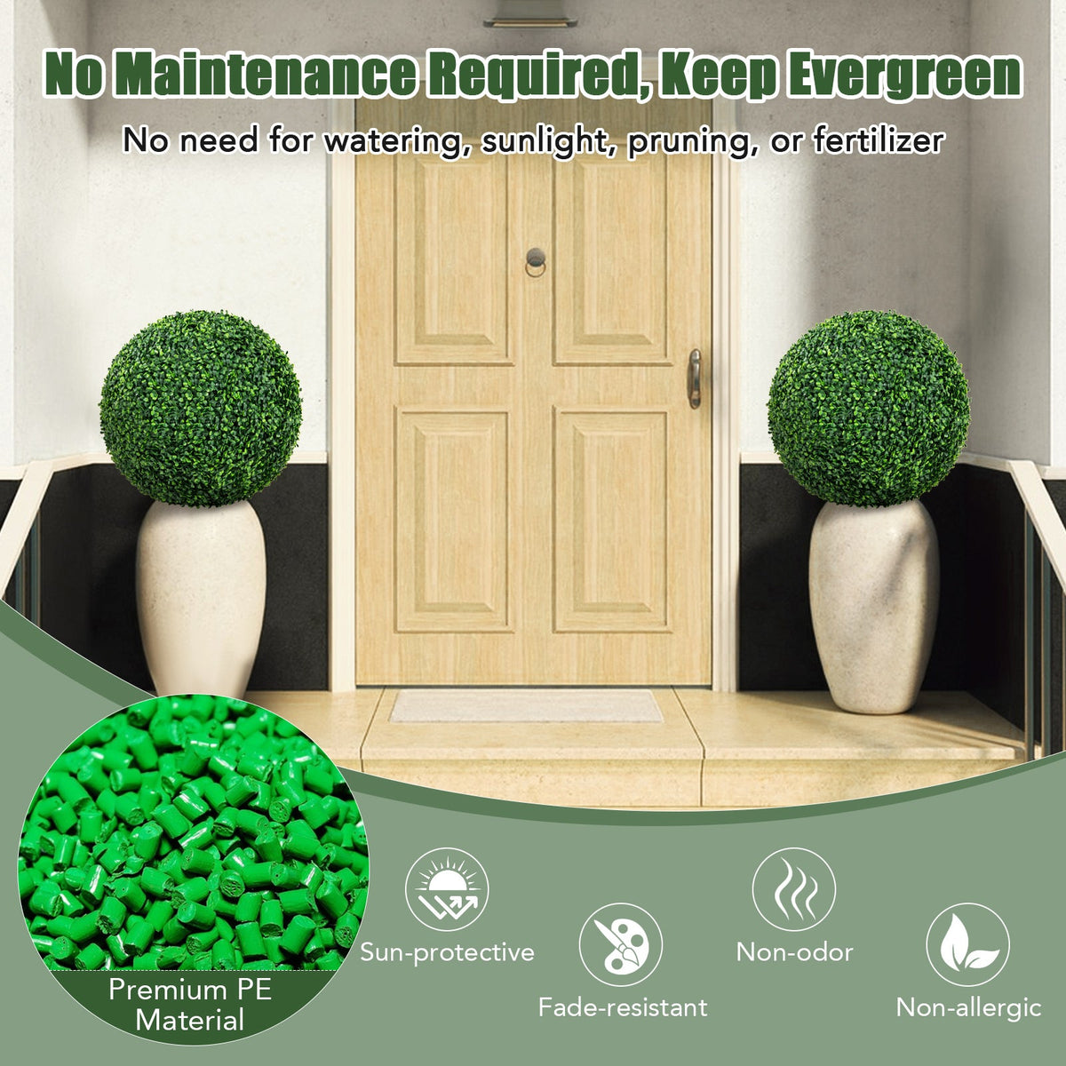 Faux Boxwood Topiary Balls, 15.7" – Set of 2