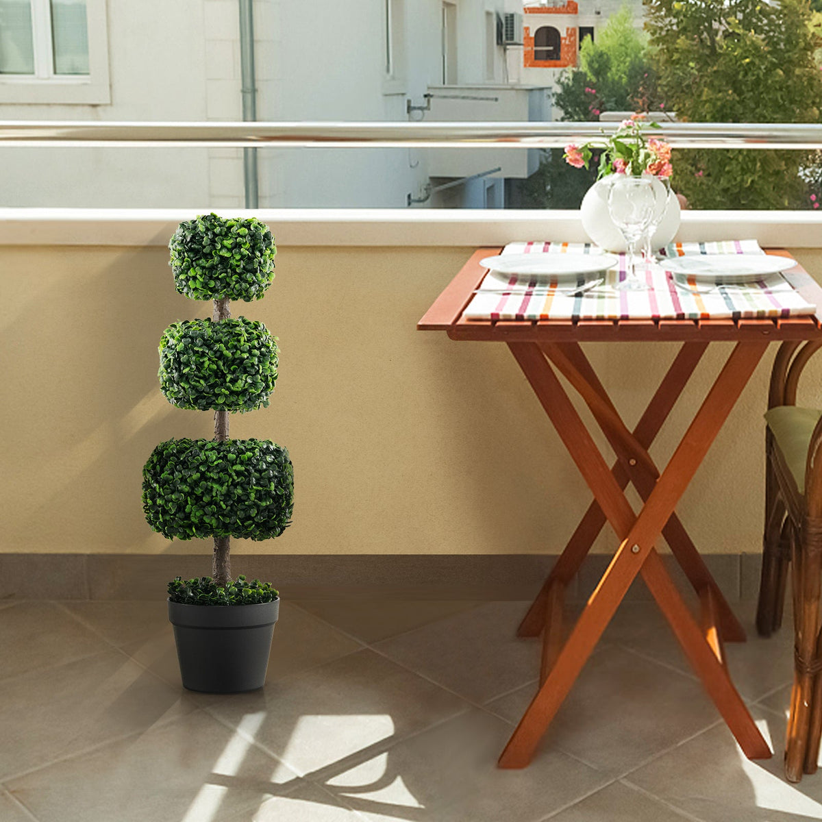 Faux Boxwood Topiary Tree, 35"