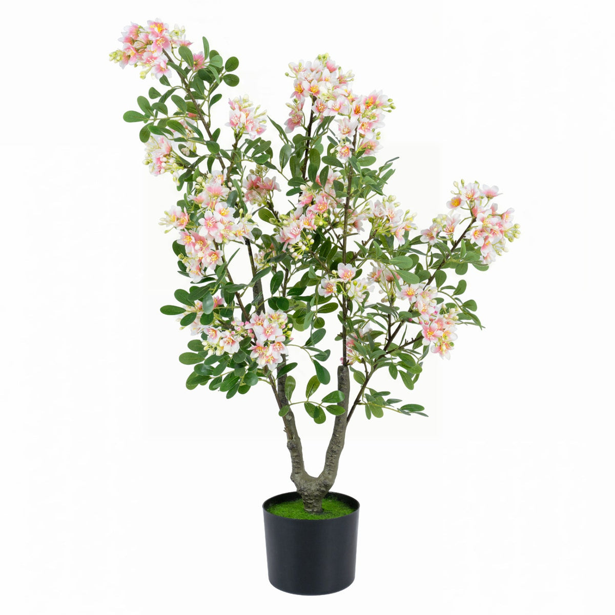 Faux Impatiens Tree, 36" – Pink Blooms & Fruit