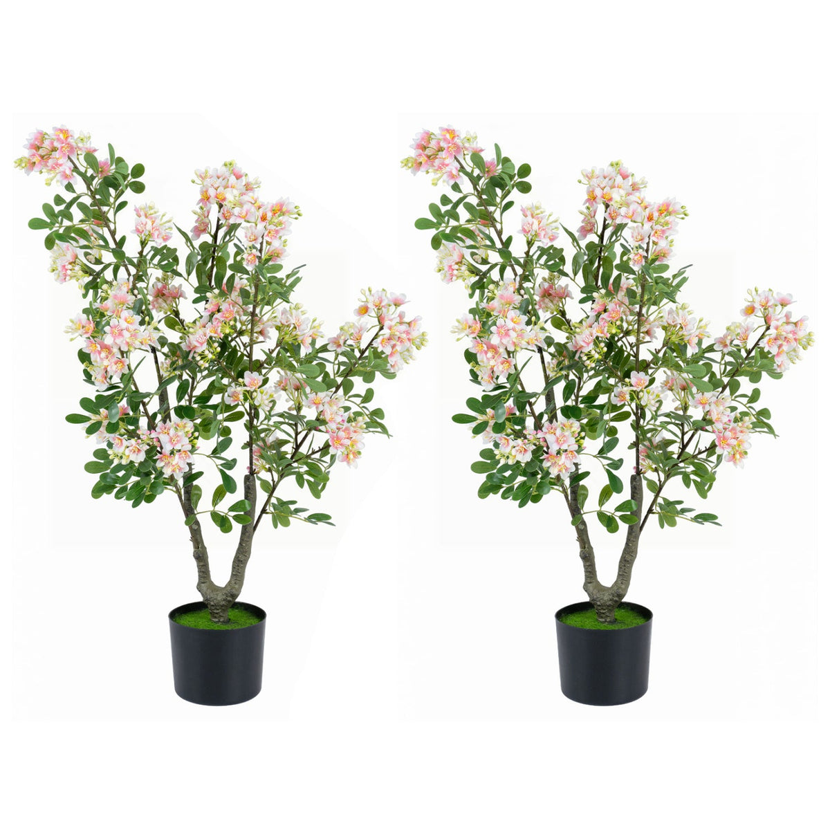 Faux Impatiens Tree, 36" – Pink Blooms & Fruit