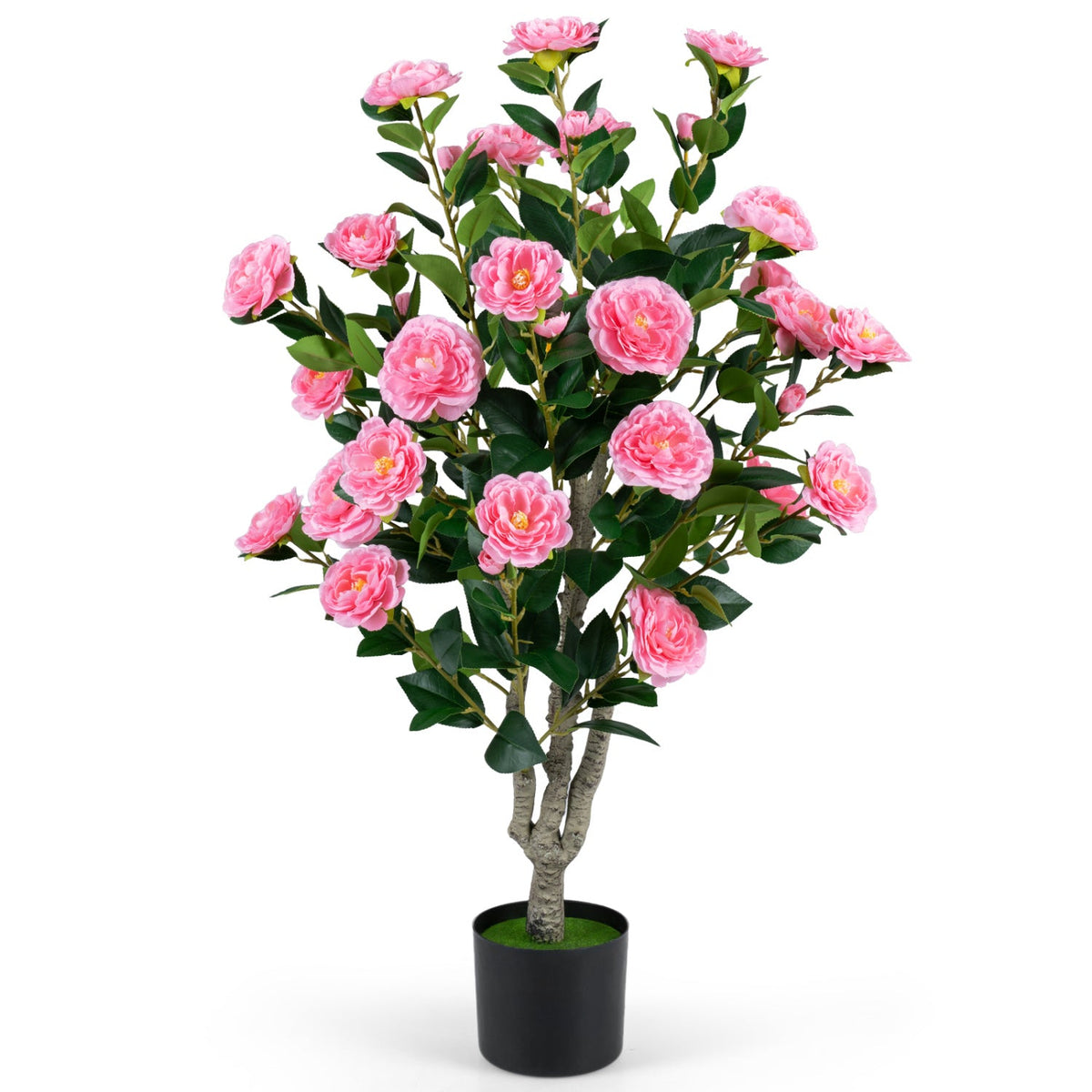 Faux Camellia Tree, 39.5" – Cement Pot
