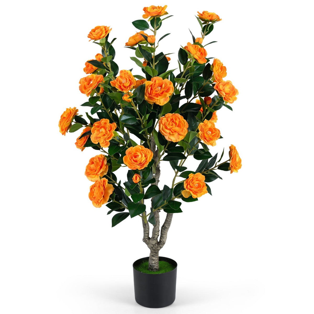 Faux Camellia Tree, 39.5" – Cement Pot