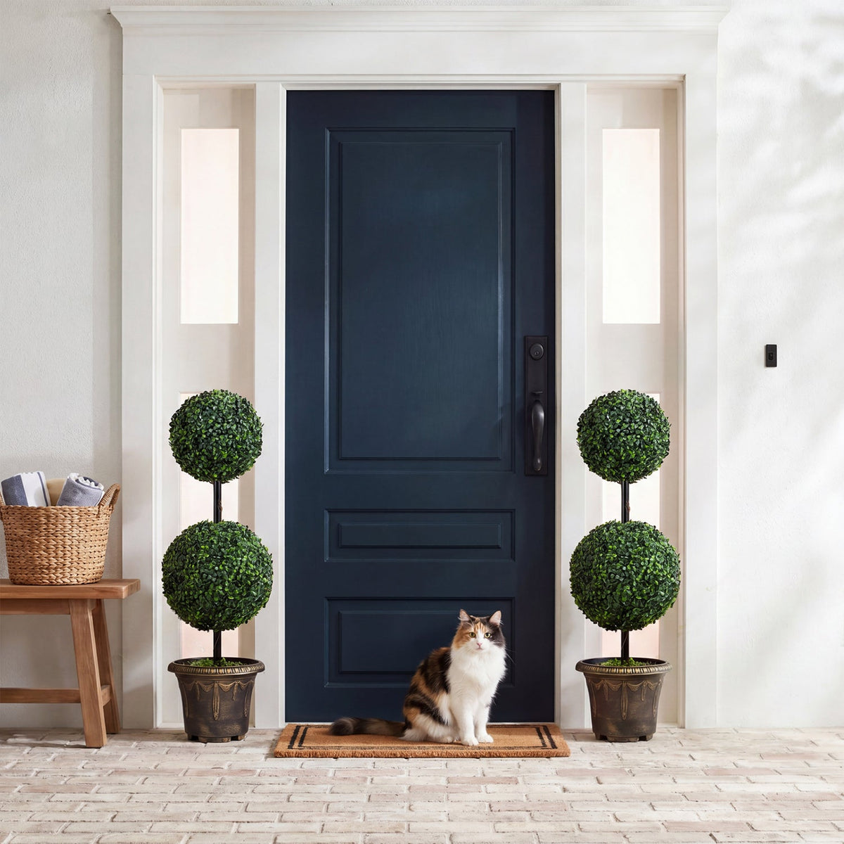 Faux Boxwood Topiary Tree, 3 FT – Double Ball
