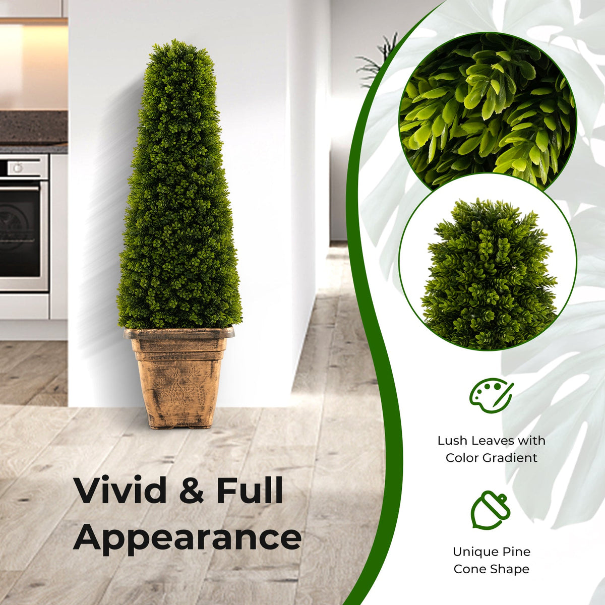 Faux Boxwood Topiary Tree, 3 FT