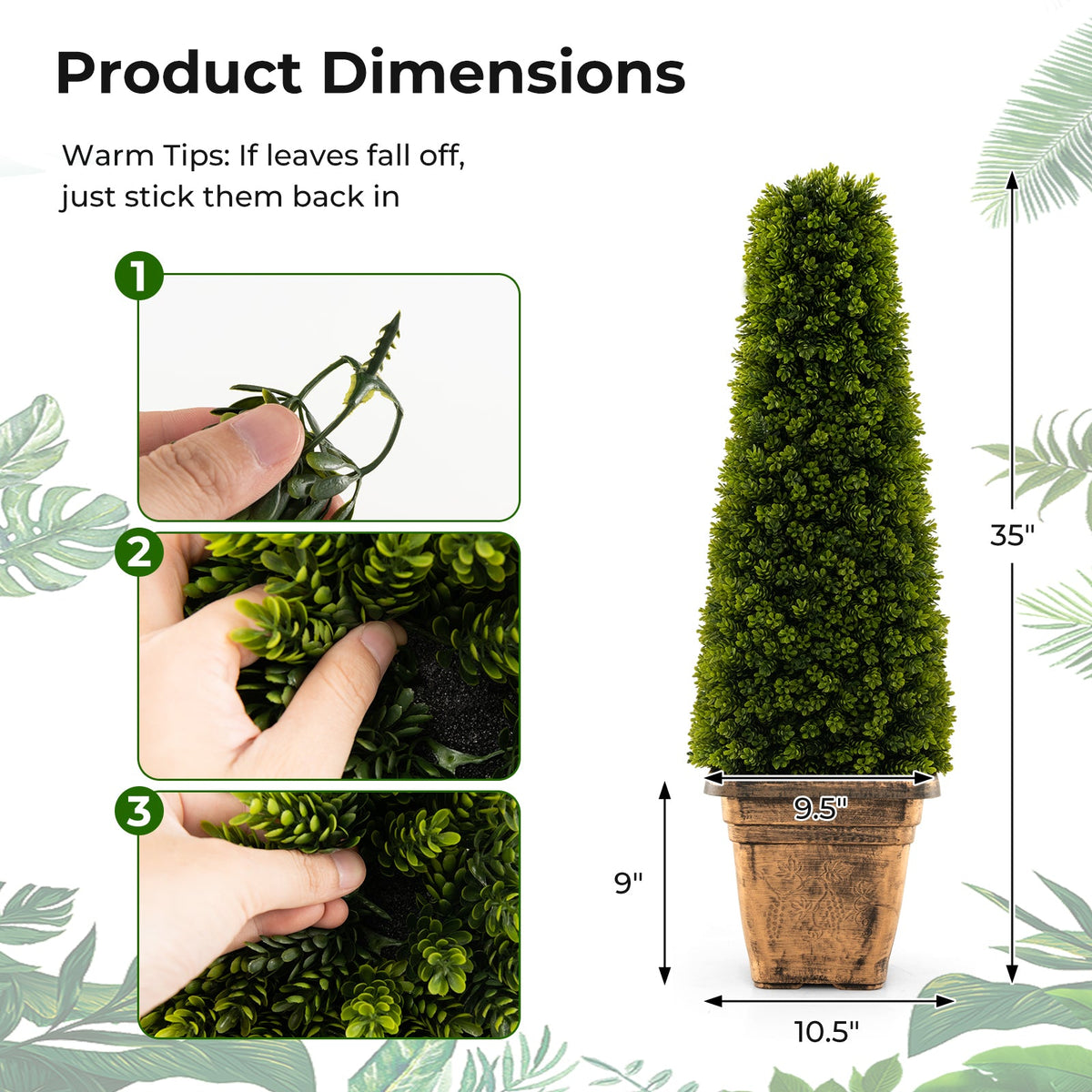 Faux Boxwood Topiary Tree, 3 FT