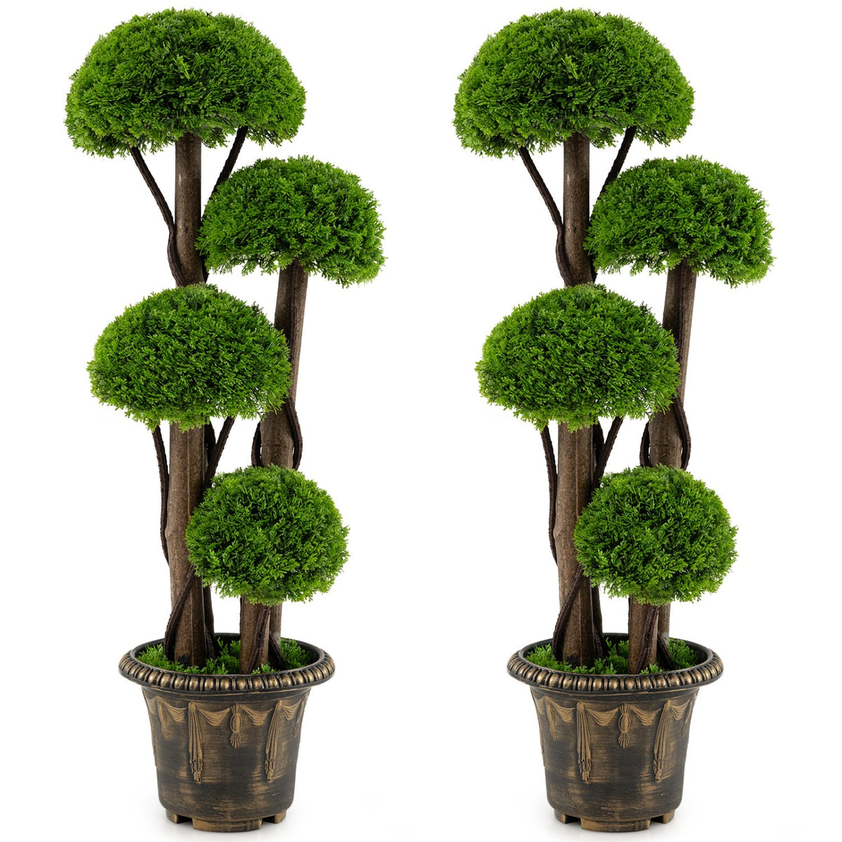 Faux Cypress Topiary Trees, 3 FT – Set of 2